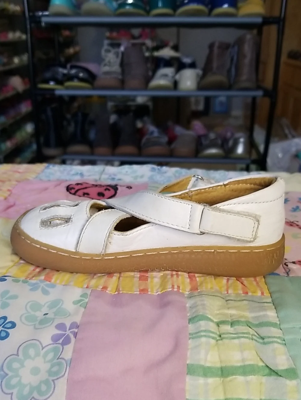Livie & Luca White Leather Mary Jane Shoes with Criss Cross Straps Size 11 Luz
